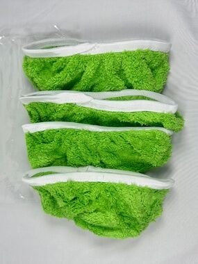 Reusable 4-Pack Unbranded Microfiber Mop Replacement Pads Green Washable NWOT